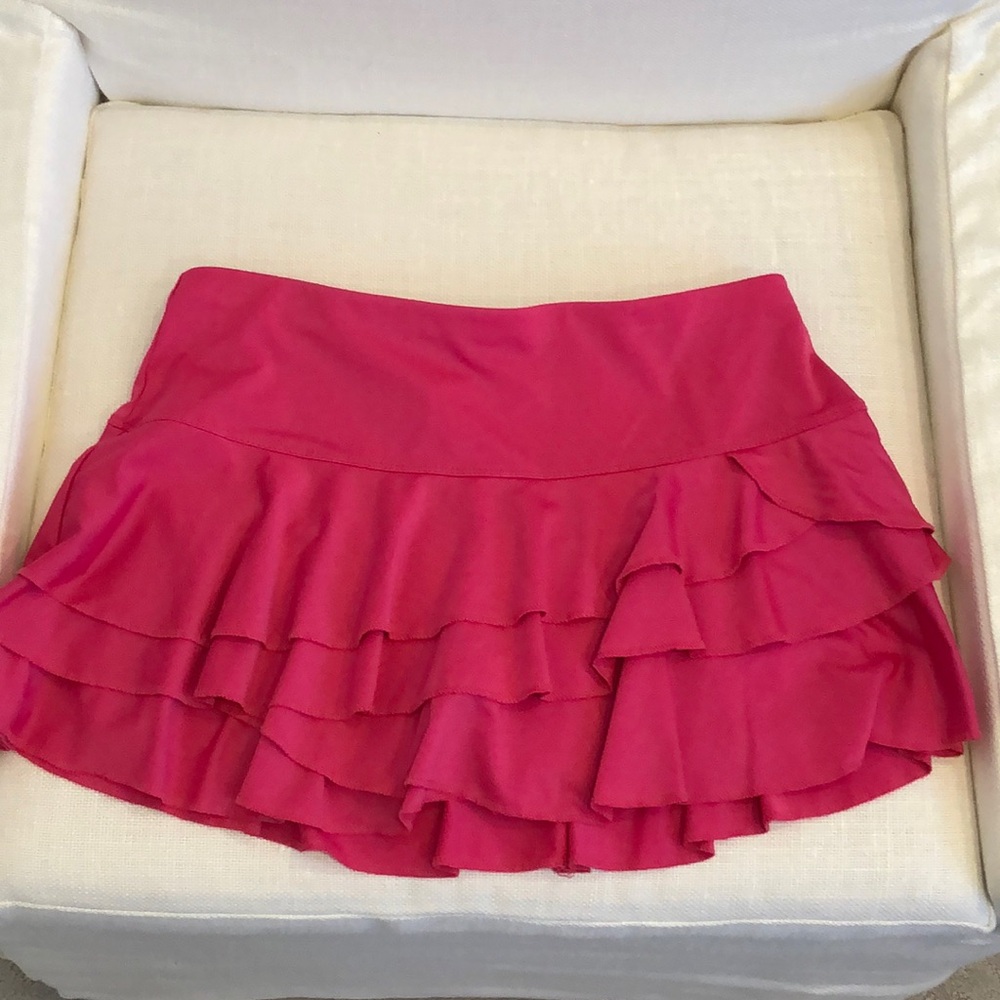 Lucky in love tennis skirt size s 4 6 hot fuchsia pink
